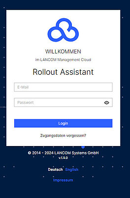 Screenshot Rollout Assistant of the LANCOM Management Cloud