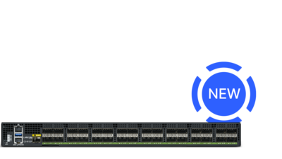 Product image LANCOM Core Switch CS-8132F with “NEW” labeling