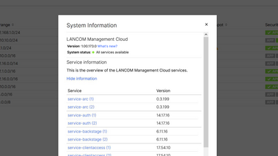 Screenshot: System Information in the LMC