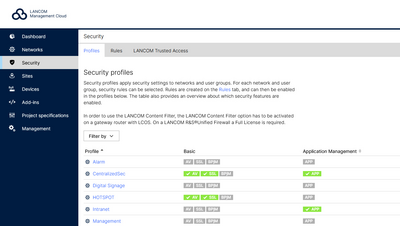 Screenshot: LMC security settings