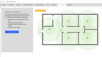 Screenshot: Preliminary layout of floor plans in the LMC