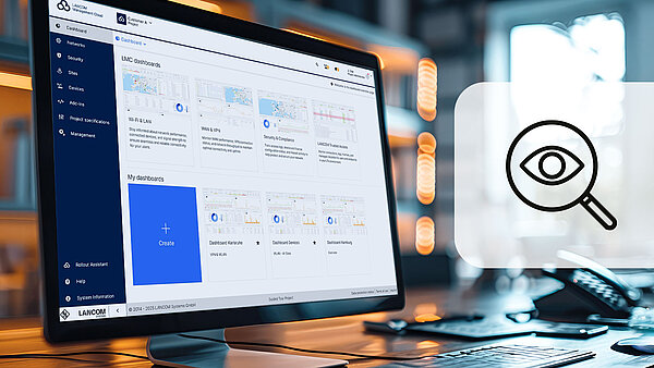 Dashboard update for targeted monitoring Monitor with dashboard view, icon with an eye