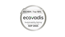 Ecovadis Award 2025 Ecovadis certificate with silver rating and sustainability assessment dated September 2025