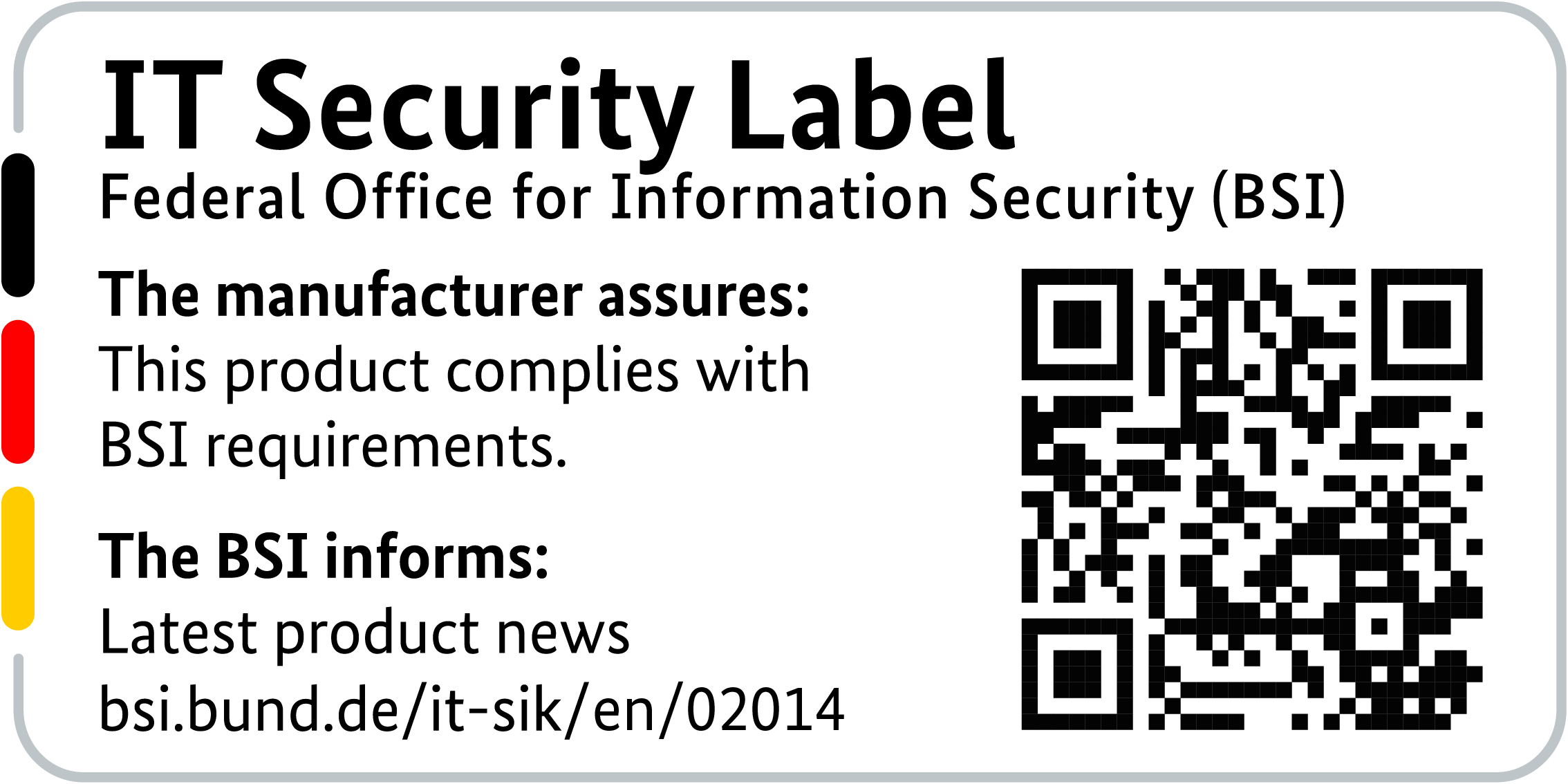IT Security Label of the BSI with QR code for the LANCOM 1790VAW