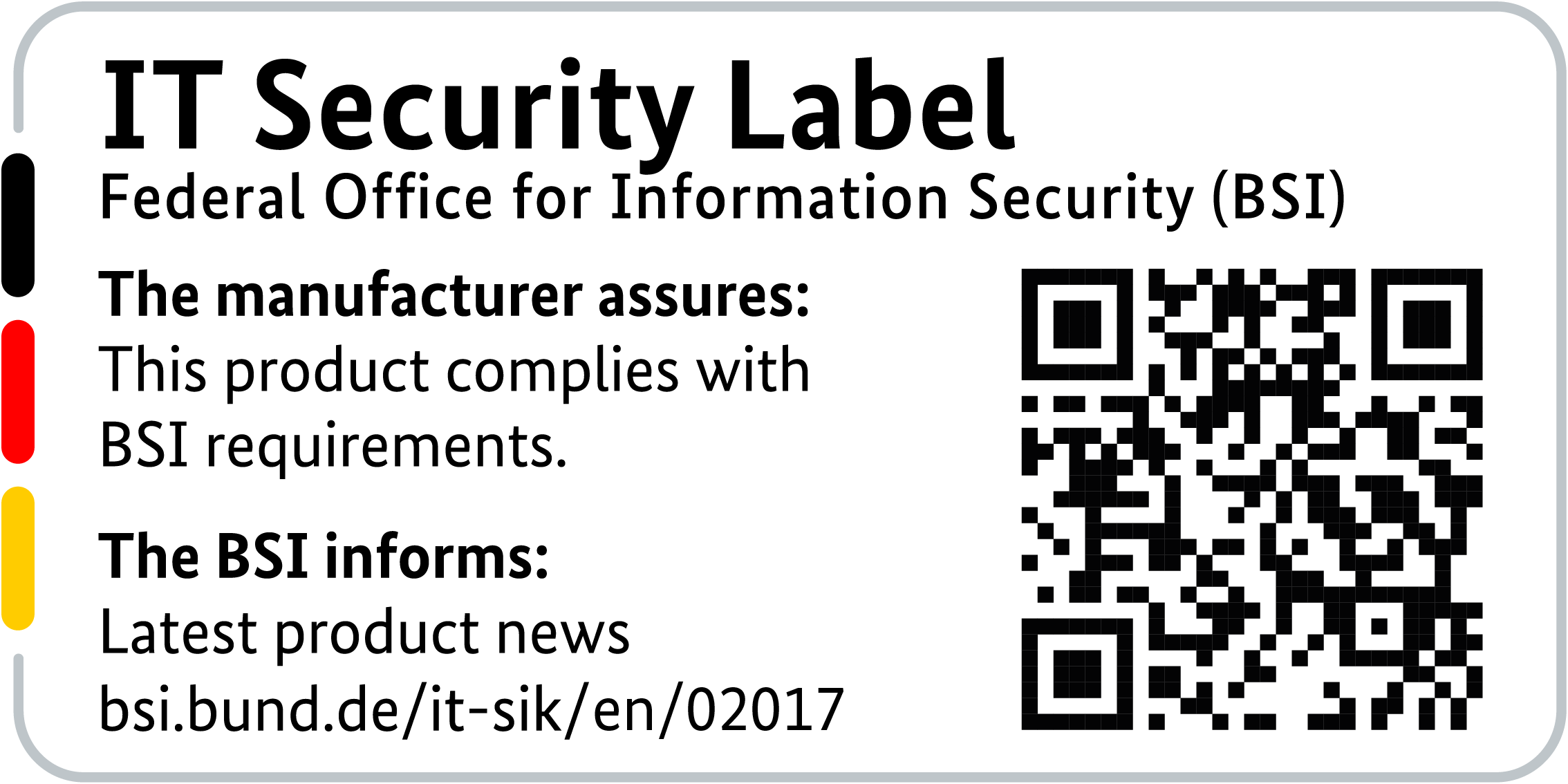 IT Security Label of the BSI with QR code for the LANCOM 1793VAW